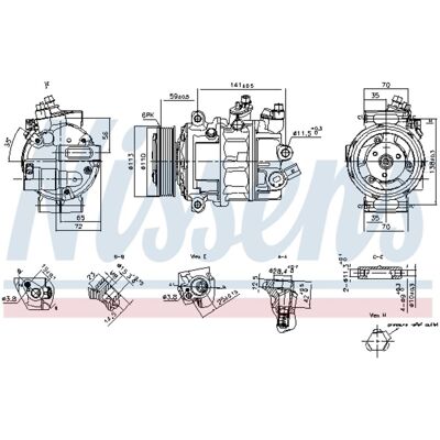 NISSENS Compresseur de Climatisation - PXC16, 12V, 171cc - Compresseur de Clim - Publicité NISSENS Compresseur de Climatisation - PXC16, 12V, 171cc - Compresseur de Clim - Publicité