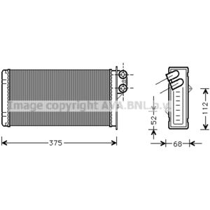 Highway Automotive Échangeur de chaleur, chauffage intérieur AVA COOLING RE6014