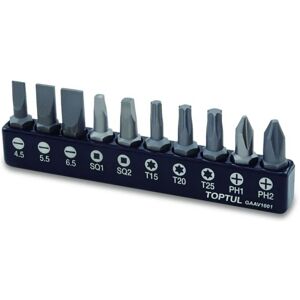Insert de tournevis hexagonal TOPTUL 1/4 pouces 10St 5.5x1 6.5x1.2 PH1 PH2 T15 T20 - Publicité Insert de tournevis hexagonal TOPTUL 1/4 pouces 10St 5.5x1 6.5x1.2 PH1 PH2 T15 T20 - Publicité