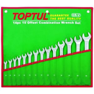 Ensemble de clés TOPTUL - 14 pièces, 8-24mm, angle de 15° - Publicité Ensemble de clés TOPTUL - 14 pièces, 8-24mm, angle de 15° - Publicité