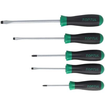 Ensemble de tournevis TOPTUL GAAE0504 - Plat, Phillips, Plastique - 5.5x100, 6.5x150, 8.0x175mm - Publicité Ensemble de tournevis TOPTUL GAAE0504 - Plat, Phillips, Plastique - 5.5x100, 6.5x150, 8.0x175mm - Publicité
