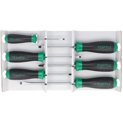 Ensemble de tournevis TOPTUL GAAE0604 - Manche en plastique, Pozidriv, Carton - Publicité Ensemble de tournevis TOPTUL GAAE0604 - Manche en plastique, Pozidriv, Carton - Publicité