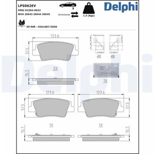 Plaquettes de Frein DELPHI LP5062EV - Faible Métal, Anti-sifflement - Publicité Plaquettes de Frein DELPHI LP5062EV - Faible Métal, Anti-sifflement - Publicité