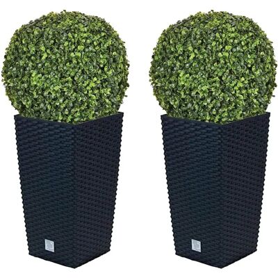 Wellhome Pot De Fleur Rato 28.7x28.7x55 Cm 2 Unités Anthracite One Size - Publicité Wellhome Pot De Fleur Rato 28.7x28.7x55 Cm 2 Unités Anthracite One Size - Publicité