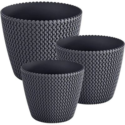 Wellhome Pot Rond Splofy 5/8 11.5l 3 Unités Anthracite One Size - Publicité Wellhome Pot Rond Splofy 5/8 11.5l 3 Unités Anthracite One Size - Publicité