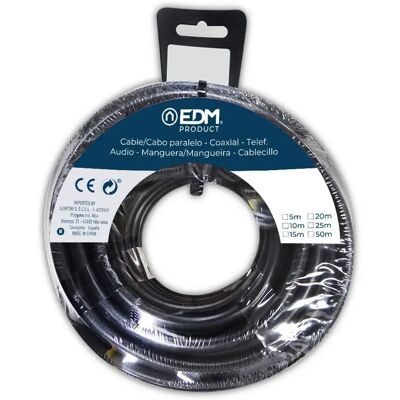 Edm Câble Plat 2x1.5 Mm 15 M Black One Size - Publicité Edm Câble Plat 2x1.5 Mm 15 M Black One Size - Publicité
