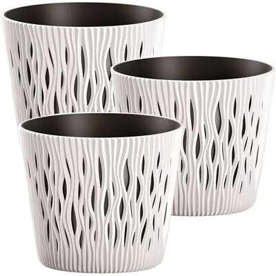 Wellhome Pot Rond En Plastique Couleur Sable 22.5x19.2 Cm 3 Unités White One Size - Publicité Wellhome Pot Rond En Plastique Couleur Sable 22.5x19.2 Cm 3 Unités White One Size - Publicité