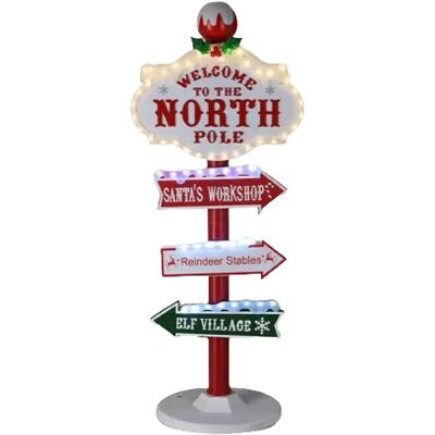 Wellhome Panneau Extérieur ´pôle Nord´ Avec Led Décoration De Noël 95 Cm Multicolor One Size - Publicité Wellhome Panneau Extérieur ´pôle Nord´ Avec Led Décoration De Noël 95 Cm Multicolor One Size - Publicité