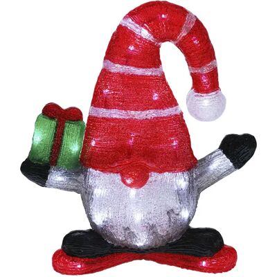 Wellhome Gnome De Noël Avec 40 Lumières Led Et Minuteur 35x15x40 Cm Red / White One Size - Publicité Wellhome Gnome De Noël Avec 40 Lumières Led Et Minuteur 35x15x40 Cm Red / White One Size - Publicité