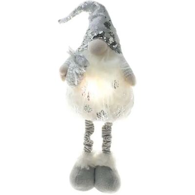 Wellhome Gnome Avec Lumières Led 54 Cm Silver One Size - Publicité Wellhome Gnome Avec Lumières Led 54 Cm Silver One Size - Publicité