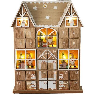 Wellhome Calendrier De L´avent En Contreplaqué à Led Avec Coffret Et Lumières Natural One Size - Publicité Wellhome Calendrier De L´avent En Contreplaqué à Led Avec Coffret Et Lumières Natural One Size - Publicité