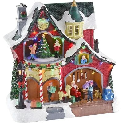 Wellhome Décoration De Noël L´atelier Du Père Noël Avec 31 Lumières Led Et Musique 26.5x16.5x27.5 Cm Multicolor One Size - Publicité Wellhome Décoration De Noël L´atelier Du Père Noël Avec 31 Lumières Led Et Musique 26.5x16.5x27.5 Cm Multicolor One Size - Publicité