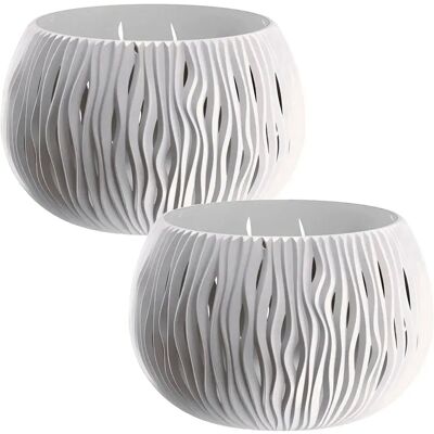 Wellhome Pot De Fleur Sandy 2 Unités White 16.1 x 23.8 x 23.8 cm - Publicité Wellhome Pot De Fleur Sandy 2 Unités White 16.1 x 23.8 x 23.8 cm - Publicité
