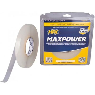Hpx Ruban Adhésif Double Face Transparent Max Power 19 Mm X 16.5 M Transparent One Size - Publicité Hpx Ruban Adhésif Double Face Transparent Max Power 19 Mm X 16.5 M Transparent One Size - Publicité