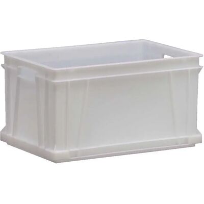 Caisse industrielle plastique blanche DENOX - 60L - Normes UE 600x400x325 mm - Publicité Caisse industrielle plastique blanche DENOX - 60L - Normes UE 600x400x325 mm - Publicité
