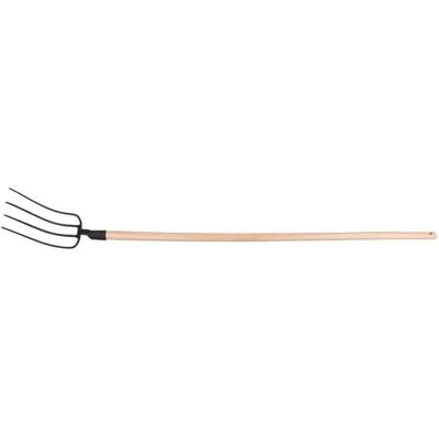 Fourche de Jardin Stocker - 4 Dents Rondes - Manche 140cm - Publicité Fourche de Jardin Stocker - 4 Dents Rondes - Manche 140cm - Publicité