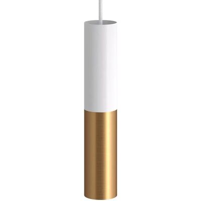 Creative Cables Spot Tub-e14 Double Tube Métallique. Avec Double Anneau Porte-douille Matte White / Satin Brass One Size - Publicité Creative Cables Spot Tub-e14 Double Tube Métallique. Avec Double Anneau Porte-douille Matte White / Satin Brass One Size - Publicité