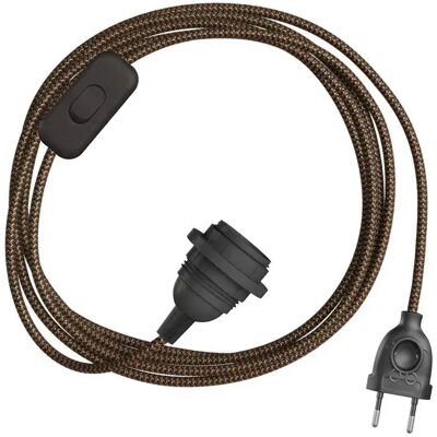 Creative Cables Abat-jour Snakebis Zig-zag E14-faisceau De Câblage Avec Douille. Câble Textile En Zigzag Et Fiche Bipolaire 1.8 M Black Silk Effect / Gold One Size - Publicité Creative Cables Abat-jour Snakebis Zig-zag E14-faisceau De Câblage Avec Douille. Câble Textile En Zigzag Et Fiche Bipolaire 1.8 M Black Silk Effect / Gold One Size - Publicité