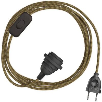 Creative Cables Abat-jour Snakebis Zig-zag E27-faisceau De Câblage Avec Douille. Câble Textile En Zigzag Et Fiche Bipolaire 1.8 M Black / Golden One Size - Publicité Creative Cables Abat-jour Snakebis Zig-zag E27-faisceau De Câblage Avec Douille. Câble Textile En Zigzag Et Fiche Bipolaire 1.8 M Black / Golden One Size - Publicité