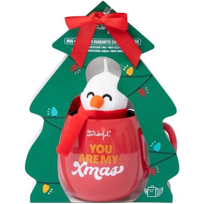 Marque Modèle - Porte-clés en peluche - Tasse de Noël - Ensemble - Publicité Marque Modèle - Porte-clés en peluche - Tasse de Noël - Ensemble - Publicité