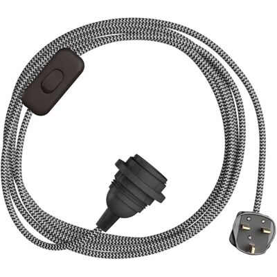 Creative Cables Douille Avec Cordon Snakebis Zig-zag Shade Ready E27 Black / White 1.8 m - Publicité Creative Cables Douille Avec Cordon Snakebis Zig-zag Shade Ready E27 Black / White 1.8 m - Publicité