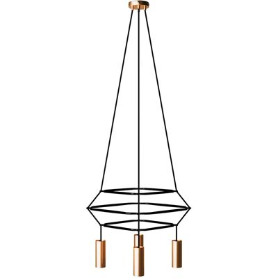 Creative Cables Lampe Suspendue 3 Cage 4 Drops Tub-e14 Satin Brass / Black One Size - Publicité Creative Cables Lampe Suspendue 3 Cage 4 Drops Tub-e14 Satin Brass / Black One Size - Publicité