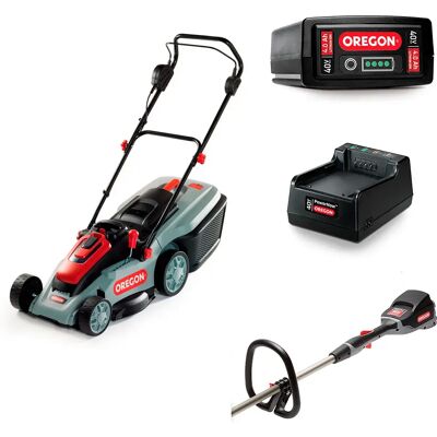 Oregon Ensemble Tondeuse Et Coupe-bordures Lm300 St275 Avec Batterie Et Chargeur Grey One Size - Publicité Oregon Ensemble Tondeuse Et Coupe-bordures Lm300 St275 Avec Batterie Et Chargeur Grey One Size - Publicité