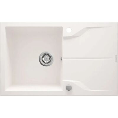 Évier en granit blanc 78 x 49 cm avec égouttoir - Deante ZQNA113 - Publicité Évier en granit blanc 78 x 49 cm avec égouttoir - Deante ZQNA113 - Publicité