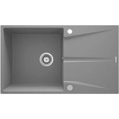 Évier de cuisine en granit gris métallisé Deante ZRCS11A - Réversible - Publicité Évier de cuisine en granit gris métallisé Deante ZRCS11A - Réversible - Publicité