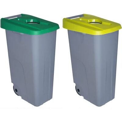 Denox Poubelle De Recyclage Pack Open 110l 2 Unités Multicolor One Size - Publicité Denox Poubelle De Recyclage Pack Open 110l 2 Unités Multicolor One Size - Publicité