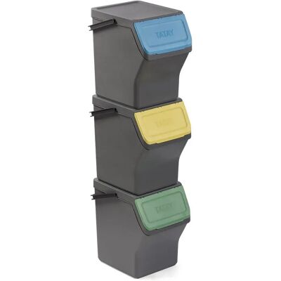 Tatay Poubelles De Recyclage Empilables 20l 3 Unités Grey One Size - Publicité Tatay Poubelles De Recyclage Empilables 20l 3 Unités Grey One Size - Publicité