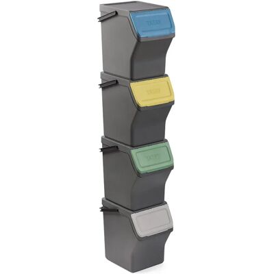 Tatay Poubelles De Recyclage Empilables 20l 4 Unités Grey One Size - Publicité Tatay Poubelles De Recyclage Empilables 20l 4 Unités Grey One Size - Publicité