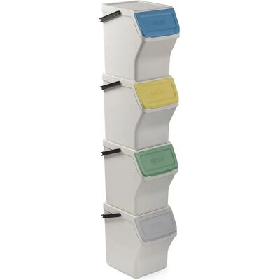 Seaux de recyclage modulaires Tatay 20l - Lot de 4 - Blanc - Publicité Seaux de recyclage modulaires Tatay 20l - Lot de 4 - Blanc - Publicité