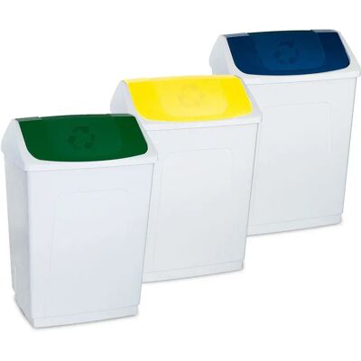 Denox Poubelle 55l 3 Unités Green / Yellow / Blue One Size - Publicité Denox Poubelle 55l 3 Unités Green / Yellow / Blue One Size - Publicité