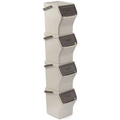 Tatay Poubelles De Recyclage Empilables 20l 4 Unités Beige One Size - Publicité Tatay Poubelles De Recyclage Empilables 20l 4 Unités Beige One Size - Publicité