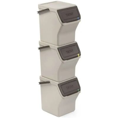 Tatay Poubelles De Recyclage Empilables 20l 3 Unités Beige One Size - Publicité Tatay Poubelles De Recyclage Empilables 20l 3 Unités Beige One Size - Publicité