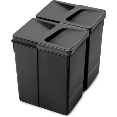 Emuca Poubelle 8198317 2x7l Black One Size - Publicité Emuca Poubelle 8198317 2x7l Black One Size - Publicité