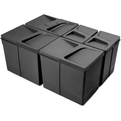 Emuca Poubelle 8259717 3x15l 2x7l Black One Size - Publicité Emuca Poubelle 8259717 3x15l 2x7l Black One Size - Publicité