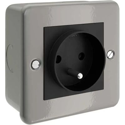 Creative Cables Ctbox-fra Boîtier Mural 1 Prise Grey / Black EU Plug - Publicité Creative Cables Ctbox-fra Boîtier Mural 1 Prise Grey / Black EU Plug - Publicité