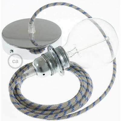 Creative Cables Lampe Suspendue Pendel Pour Abat-jour Rd55 Stripes 2 M Steward Blue / Chrome Plated One Size - Publicité Creative Cables Lampe Suspendue Pendel Pour Abat-jour Rd55 Stripes 2 M Steward Blue / Chrome Plated One Size - Publicité