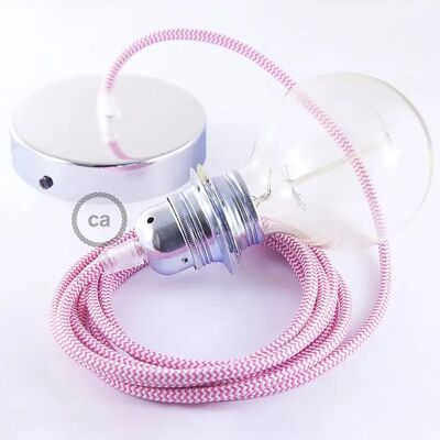 Creative Cables Lampe Suspendue Pendel Pour Abat-jour Rz08 Zigzag 1 M Fuchsia / Chrome Plated One Size - Publicité Creative Cables Lampe Suspendue Pendel Pour Abat-jour Rz08 Zigzag 1 M Fuchsia / Chrome Plated One Size - Publicité