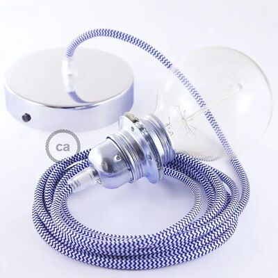 Creative Cables Lampe Suspendue Pendel Pour Abat-jour Rz12 Zigzag 1 M Blue / Chrome Plated One Size - Publicité Creative Cables Lampe Suspendue Pendel Pour Abat-jour Rz12 Zigzag 1 M Blue / Chrome Plated One Size - Publicité