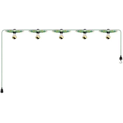 Creative Cables Guirlande Système Lumet ´maioliche´ Avec Câble Textile5 Douilles Et Abat-jourscrochet Et Prise Noire-avec Bulb 7.5 M Majolica Yellow / Green One Size - Publicité Creative Cables Guirlande Système Lumet ´maioliche´ Avec Câble Textile5 Douilles Et Abat-jourscrochet Et Prise Noire-avec Bulb 7.5 M Majolica Yellow / Green One Size - Publicité