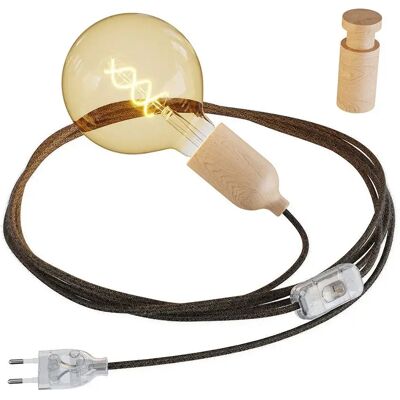 Creative Cables Câble Serpent Avec Support De Lampe En Boisprise Et Interrupteur Avec Presse-étoupes De Câble En Bois Rolé-avec Bulb Neutral One Size - Publicité Creative Cables Câble Serpent Avec Support De Lampe En Boisprise Et Interrupteur Avec Presse-étoupes De Câble En Bois Rolé-avec Bulb Neutral One Size - Publicité