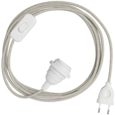 Creative Cables Abat-jour Snakebis E27-jeu De Câbles Avec Douille. Câble En Tissu Coloré Et Fiche à 2 Broches 3 M Neutral Natural Linen One Size - Publicité Creative Cables Abat-jour Snakebis E27-jeu De Câbles Avec Douille. Câble En Tissu Coloré Et Fiche à 2 Broches 3 M Neutral Natural Linen One Size - Publicité