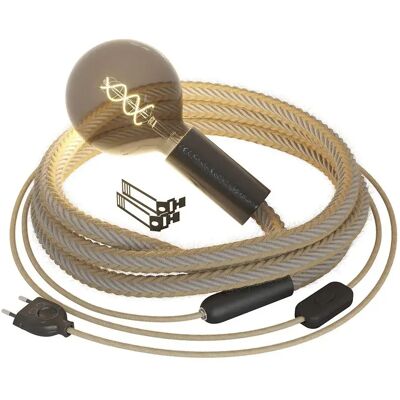 Creative Cables Lampe Snakebis Avec Cordon En Jute Et Prise à 2 Broches Black One Size - Publicité Creative Cables Lampe Snakebis Avec Cordon En Jute Et Prise à 2 Broches Black One Size - Publicité