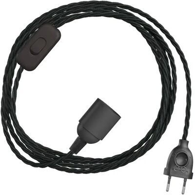 Creative Cables Kit Câble Snakebis Twisted E14 Avec Douille. Câble Tressé En Tissu Et Prise à 2 Broches 1.8 M Black Cotton One Size - Publicité Creative Cables Kit Câble Snakebis Twisted E14 Avec Douille. Câble Tressé En Tissu Et Prise à 2 Broches 1.8 M Black Cotton One Size - Publicité