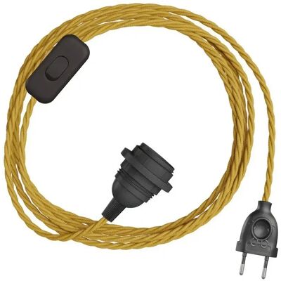 Creative Cables Abat-jour Snakebis Twisted E14-ensemble De Câbles Avec Douille. Câble Tressé En Tissu Et Fiche à Deux Broches 1.8 M Mustard Silk One Size - Publicité Creative Cables Abat-jour Snakebis Twisted E14-ensemble De Câbles Avec Douille. Câble Tressé En Tissu Et Fiche à Deux Broches 1.8 M Mustard Silk One Size - Publicité