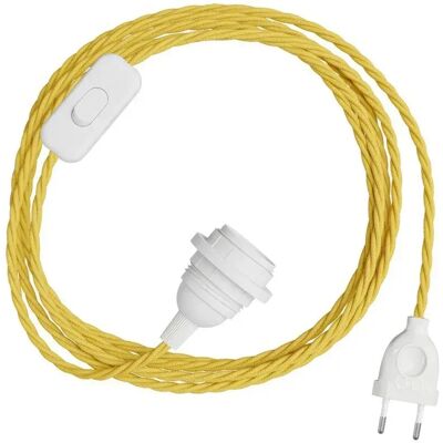 Creative Cables Abat-jour Snakebis Twisted E14-jeu De Câbles Avec Douille. Câble Tressé En Tissu Et Fiche à Deux Broches 1.8 M Yellow One Size - Publicité Creative Cables Abat-jour Snakebis Twisted E14-jeu De Câbles Avec Douille. Câble Tressé En Tissu Et Fiche à Deux Broches 1.8 M Yellow One Size - Publicité