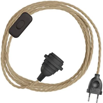 Creative Cables Abat-jour Snakebis Twisted E14-jeu De Câbles Avec Douille. Câble Tressé En Tissu Et Fiche à 2 Broches 3 M Jute One Size - Publicité Creative Cables Abat-jour Snakebis Twisted E14-jeu De Câbles Avec Douille. Câble Tressé En Tissu Et Fiche à 2 Broches 3 M Jute One Size - Publicité